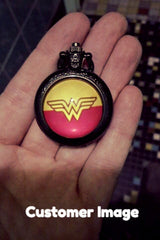 Wonder Woman 3 Colors Pocket Watch Necklace