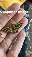 Wonder Woman Gold Plated Pendant Necklace