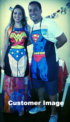 2 Pieces Funny Superman Wonder Woman Cooking Apron