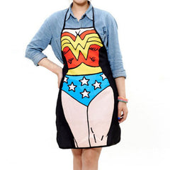 2 Pieces Funny Superman Wonder Woman Cooking Apron