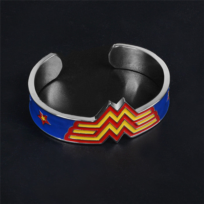 Wonder Woman Logo Metal Cuff Bracelet