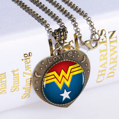 Wonder Woman Logo Heartshaped Necklace