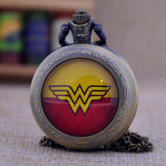 Wonder Woman 3 Colors Pocket Watch Necklace