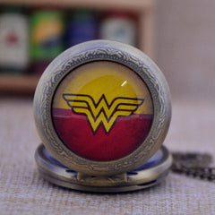 Wonder Woman 3 Colors Pocket Watch Necklace