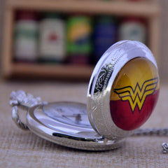 Wonder Woman 3 Colors Pocket Watch Necklace