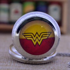 Wonder Woman 3 Colors Pocket Watch Necklace