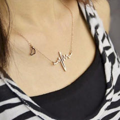 Wonder Woman Heartbeat Gold Plated Necklace